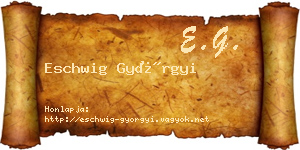 Eschwig Györgyi névjegykártya